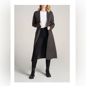 American Tall Women’s Tall Long Belted Cardigan - Shadow Mix Grey - Size S